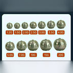 Tungsten Center-Hole Sinkers, 0.04–0.71 oz (1.2–20 g)