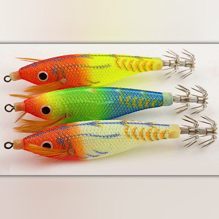 Wooden Shrimp Squid Jig (Egi), Glow, 6.5 g (0.23 oz)