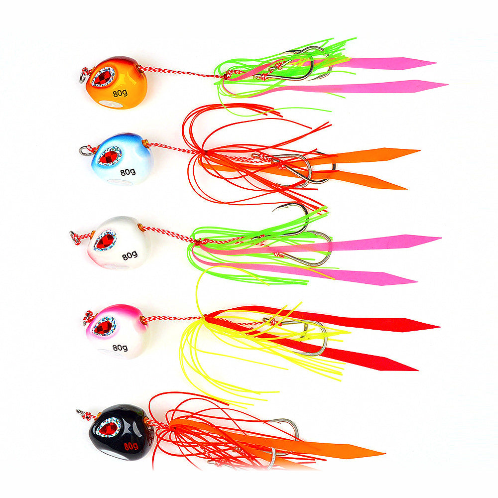 Saltwater Metal Jig, 60–200 g (2.1–7.1 oz), 5 Colors