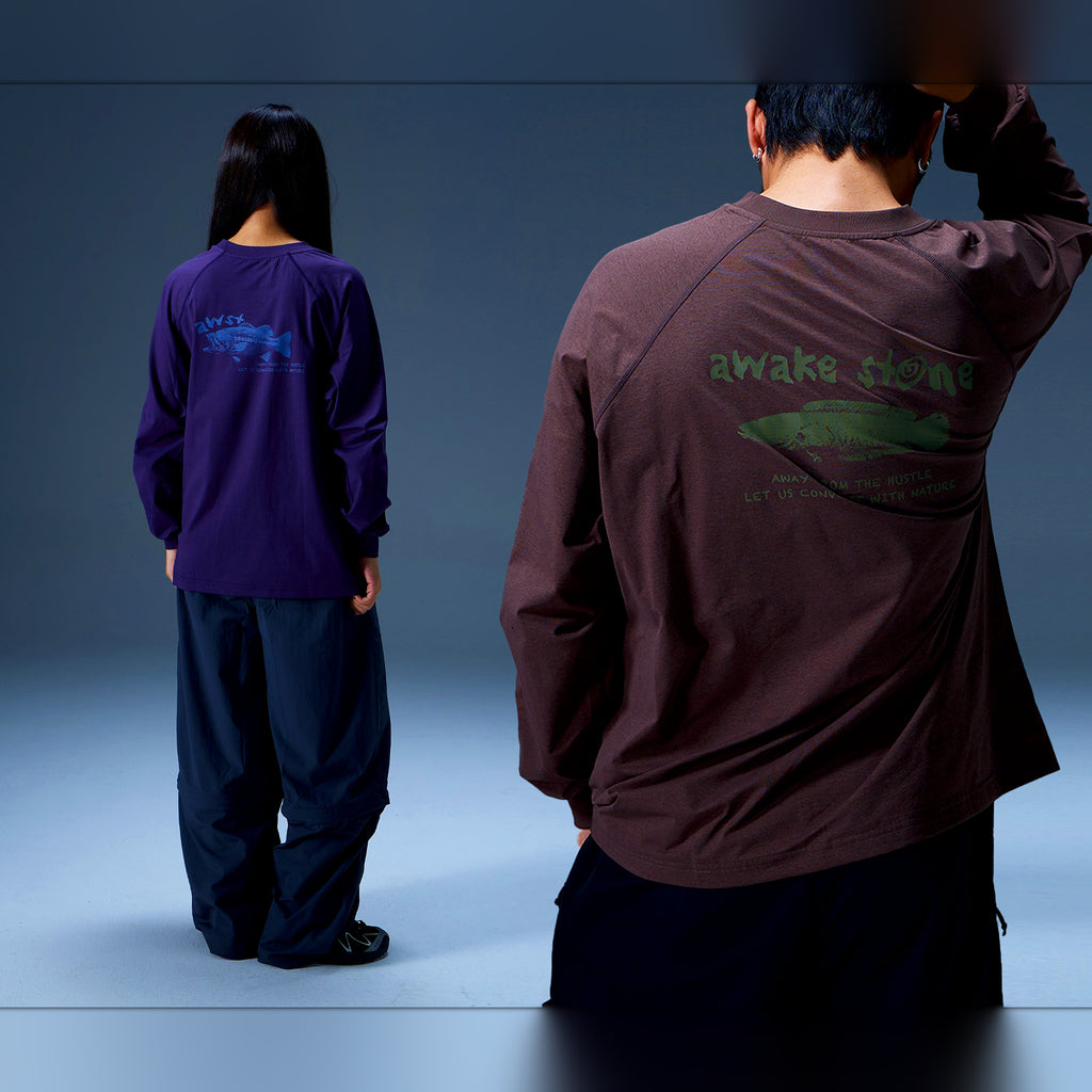 UPF 100+ Quick-Dry Long Sleeve Fishing Shirt, Crew Neck