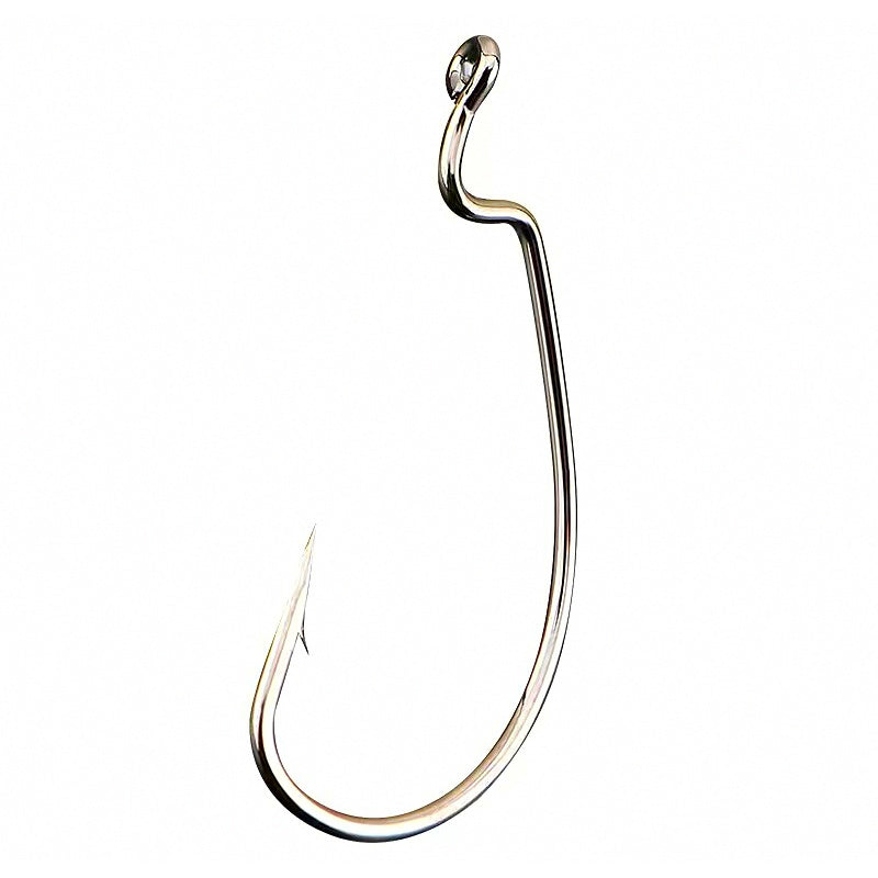 Offset Worm Hooks, Wide Gap, Bulk Pack, Sizes 6 to 4/0