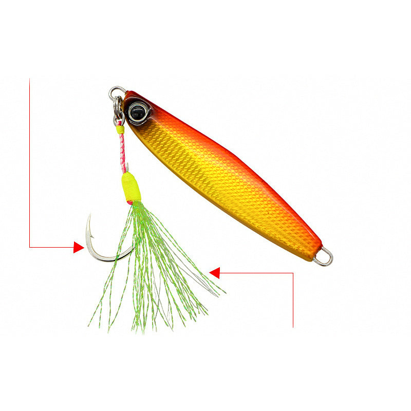 Single Assist Hook Rig, UV Glow Wrap, PE Line, 4 Pack