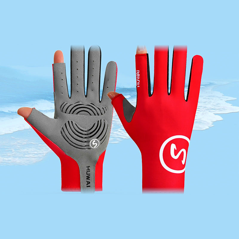 UV Sun Protection Fishing Gloves, Two-Finger Cut, Thin