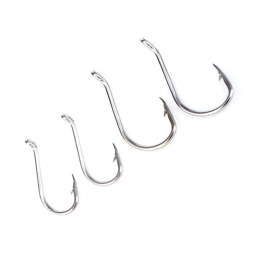 Stainless Steel Octopus Ring Hooks, Size 5/0 to 5, Bulk Pack