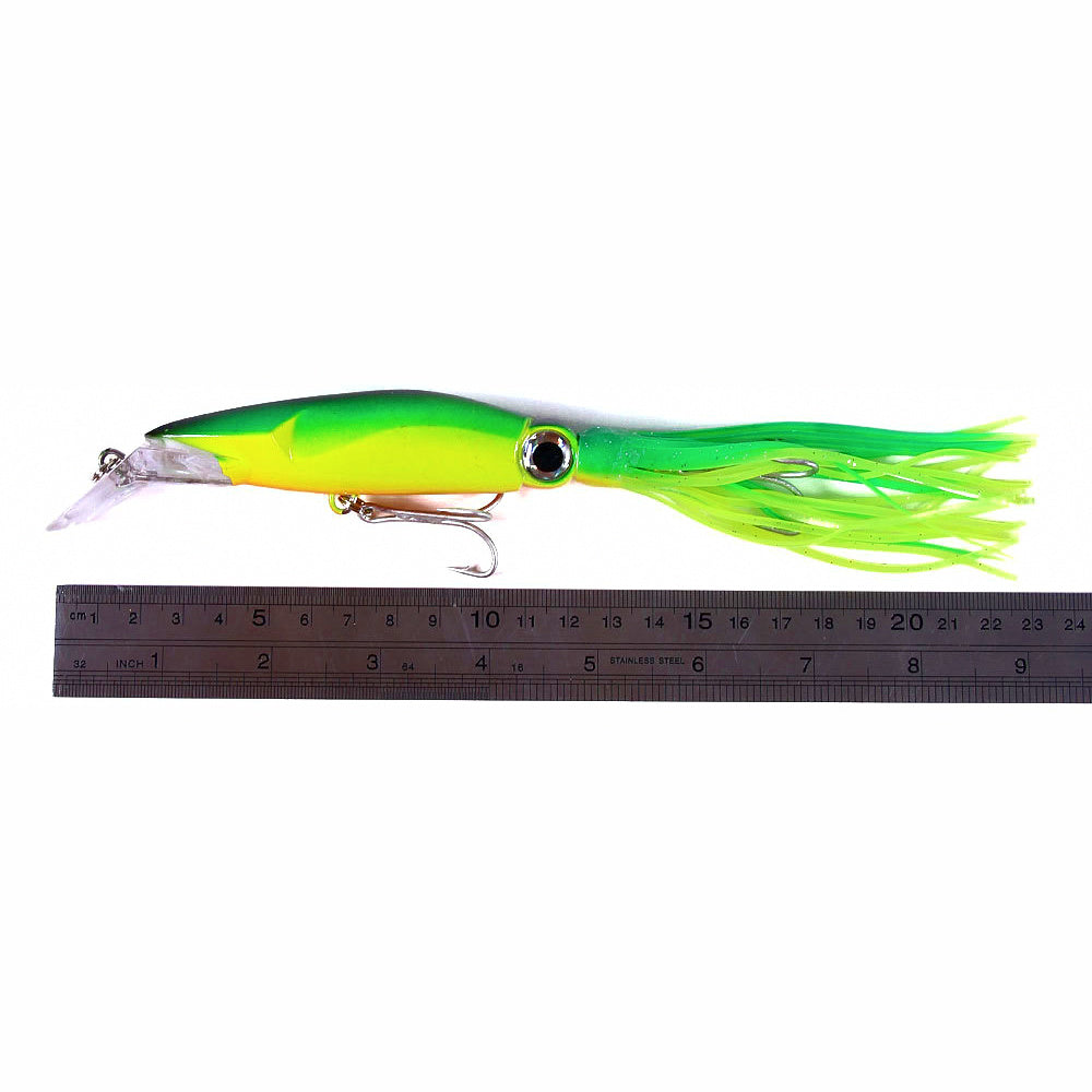 Squid Skirt Trolling Lure with Rattle, 14 cm, 40 g (1.4 oz)