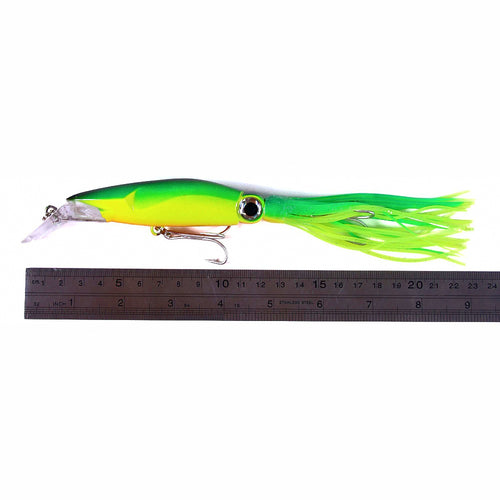 Squid Skirt Trolling Lure with Rattle, 14 cm, 40 g (1.4 oz)