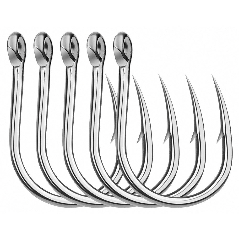 Barbed Saltwater Hooks, Sizes 1/0–13/0