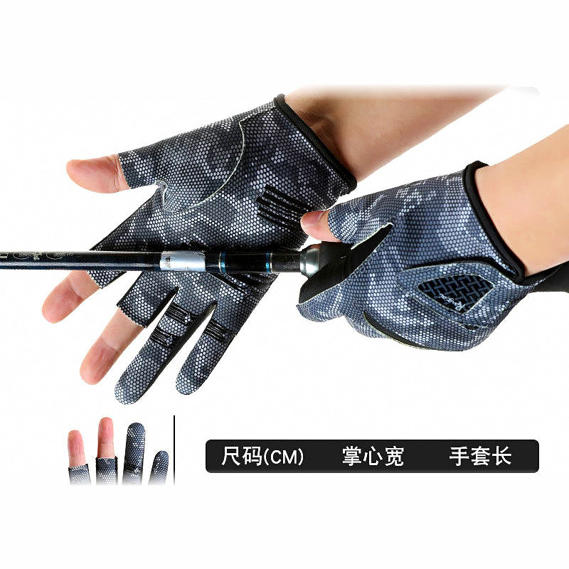 Fishing Gloves, Three-Finger or Half-Finger, Sun & Grip