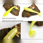 Ribbed T-Tail Soft Swimbait, 2.8 in & 3.8 in