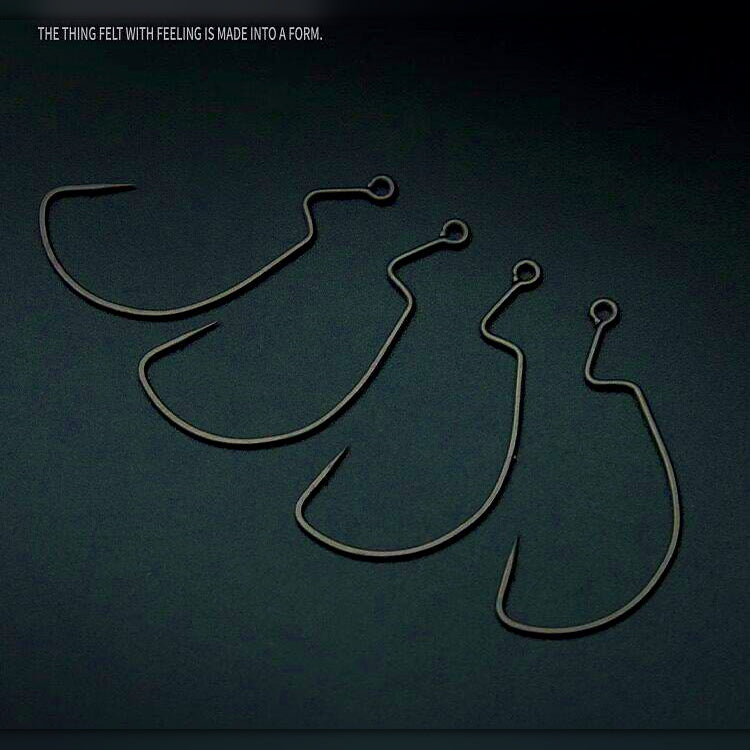 Wide Gap Offset Worm Hooks for Texas Rig, Sizes 4 to 4/0