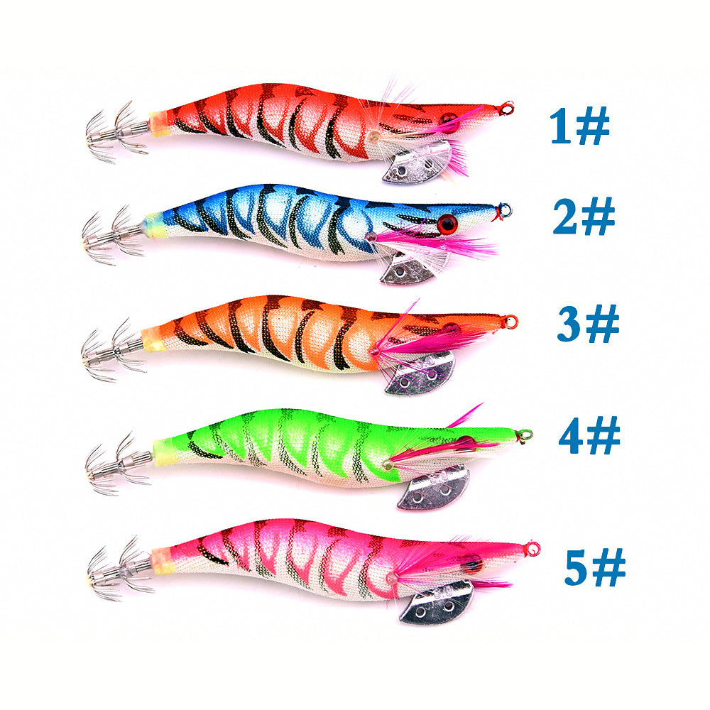 Wood Shrimp Lure, Plastic Shrimp Bait, Sizes 2.0/2.5/3.0