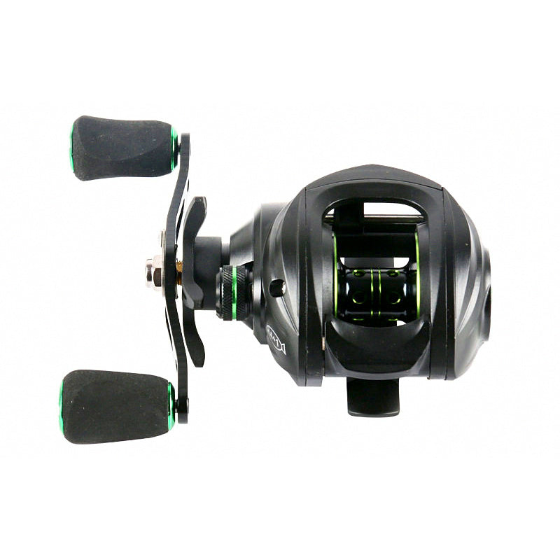 Baitcasting Reel, 7.2:1 Gear Ratio, Metal Spool, Black Green