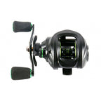 Baitcasting Reel, 7.2:1 Gear Ratio, Metal Spool, Black Green