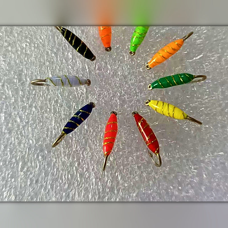 Micro Shrimp Fly Lure Hooks, 10-Pack, Sizes #14–#20