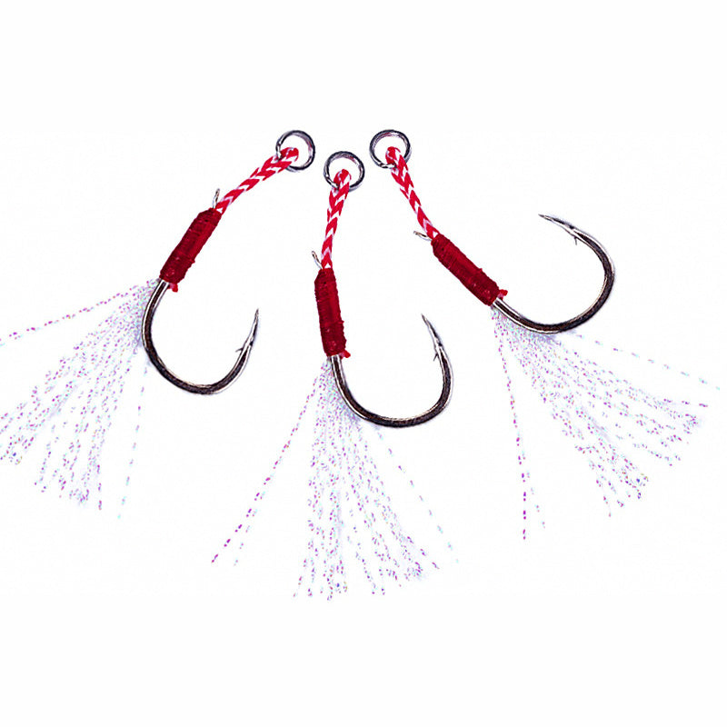 Hand-Tied Jig Assist Hooks, Single or Double, Size #8–#26
