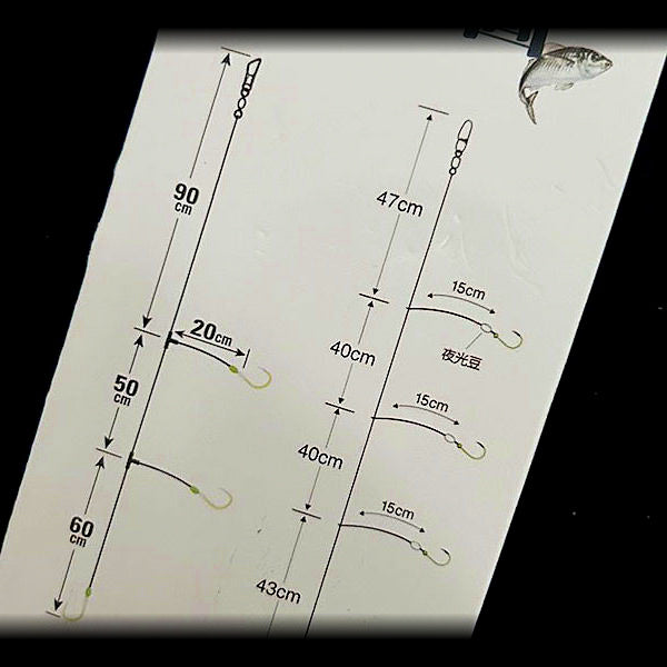 Luminous 3-Hook Bottom Fishing Rig, Scattered Tail