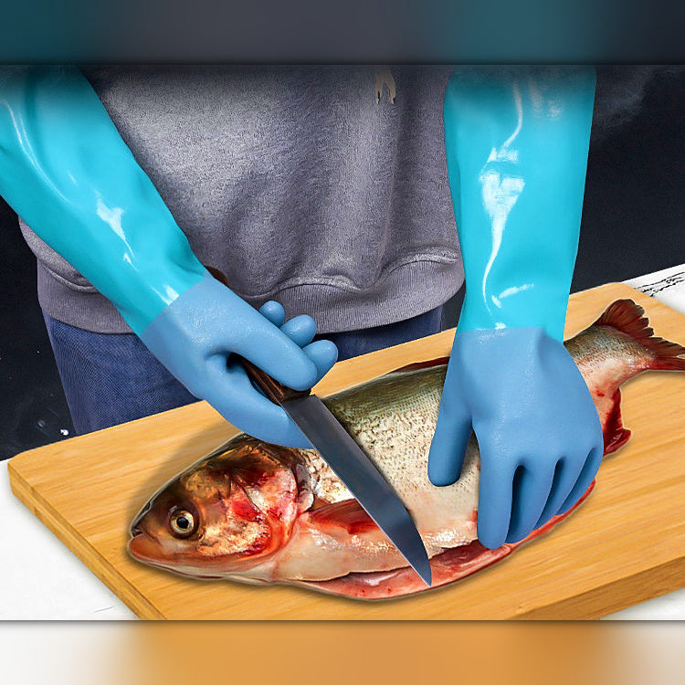 Waterproof Fish Handling Gloves, Thick Anti-Slip Latex