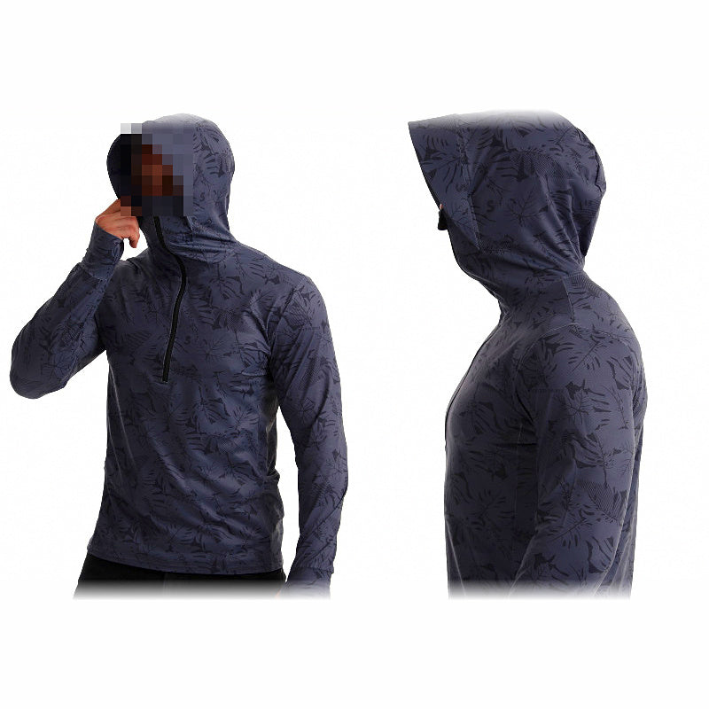 Men's Camo Fishing Sun Shirt, Anti-UV Quick-Dry