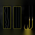 Pre-Tied Snelled Double Hooks, 40 Pack