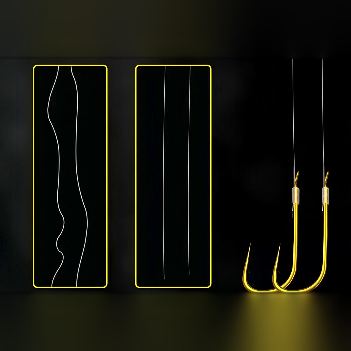 Pre-Tied Snelled Double Hooks, 40 Pack