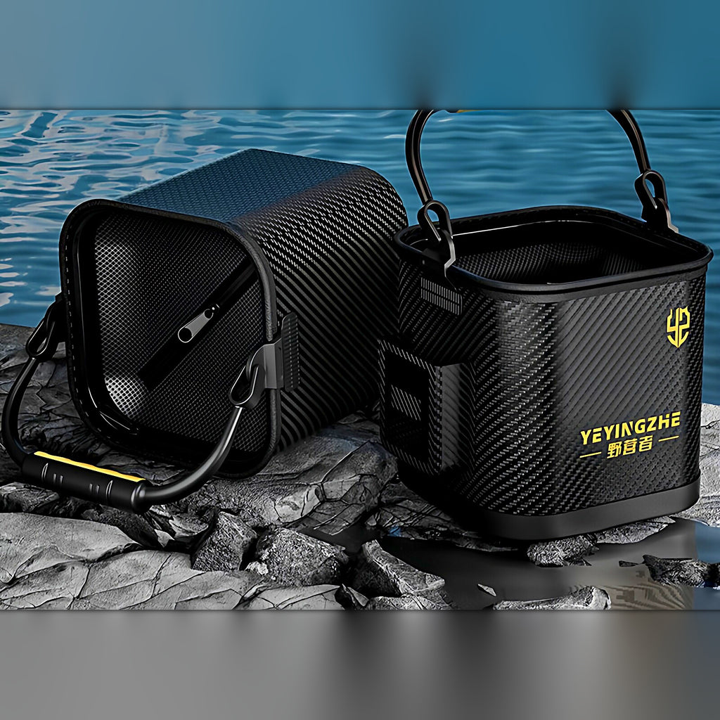Collapsible Live Bait Fish Bucket with Rope, 4–13 L