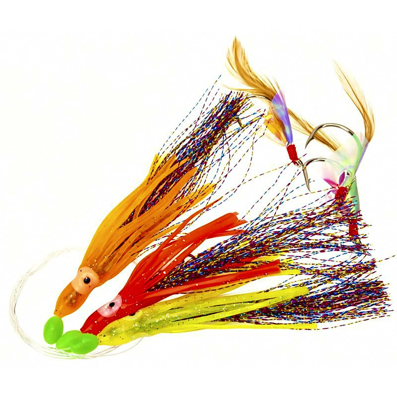 Squid Jig Hook Rig, Size 4/0 Barbed, Boat Fishing