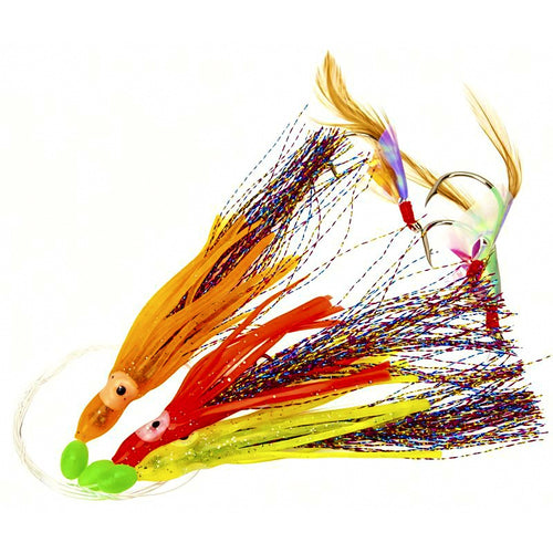 Squid Jig Hook Rig, Size 4/0 Barbed, Boat Fishing