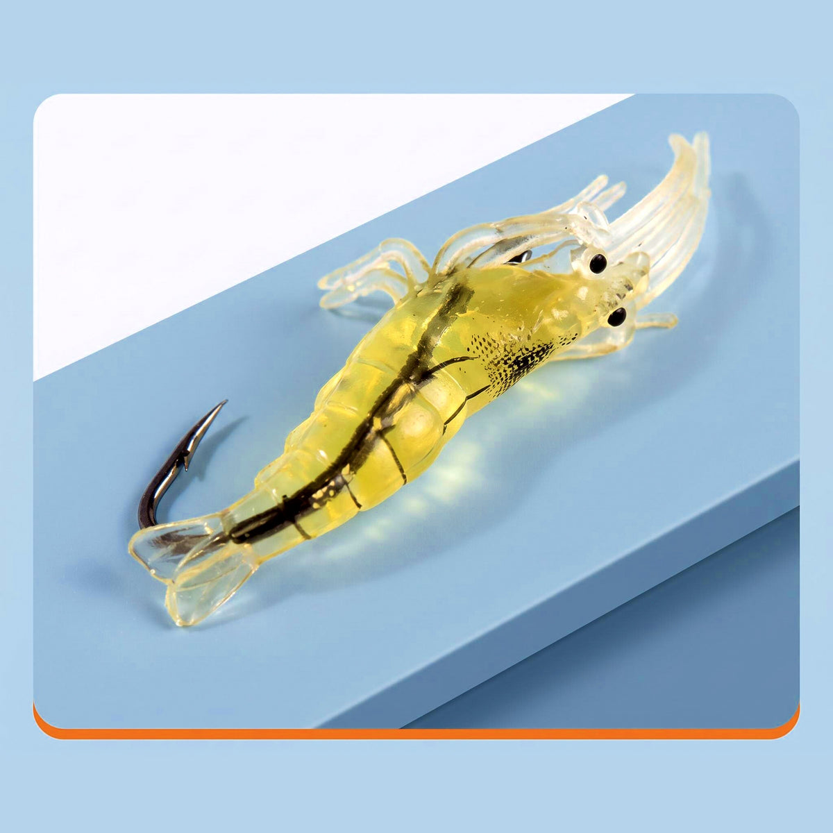 Glow Soft Shrimp Lure with Hook, 3–20 Pack