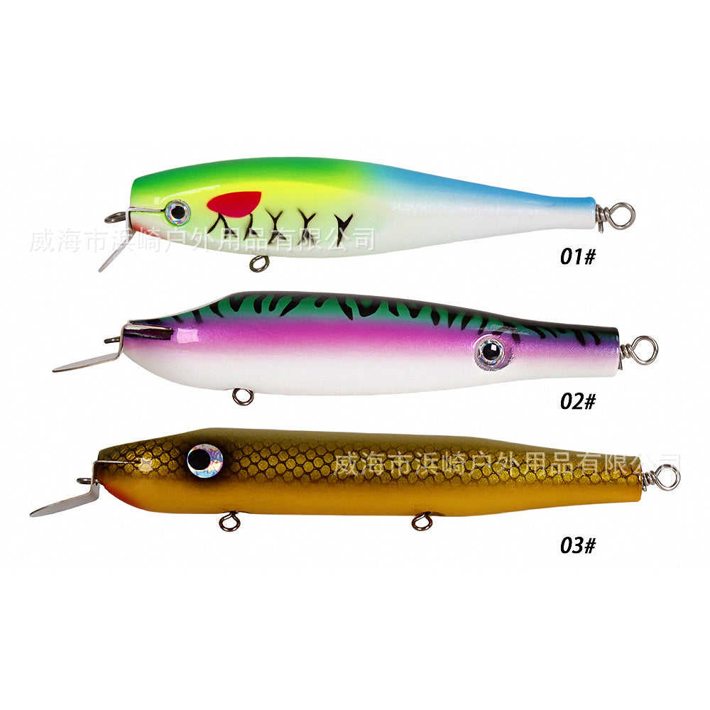Wooden Deep Diving Minnow Trolling Lure, 75–98 g (2.6–3.5 oz)