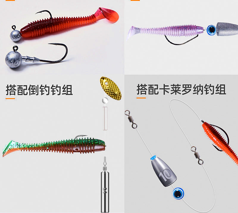 T-Tail Ribbed Soft Plastic Worm, 3.5–7.5 cm (1.4–3 in) – product photo