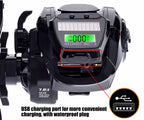 Solar Digital Display Baitcasting Reel, USB Rechargeable – product photo