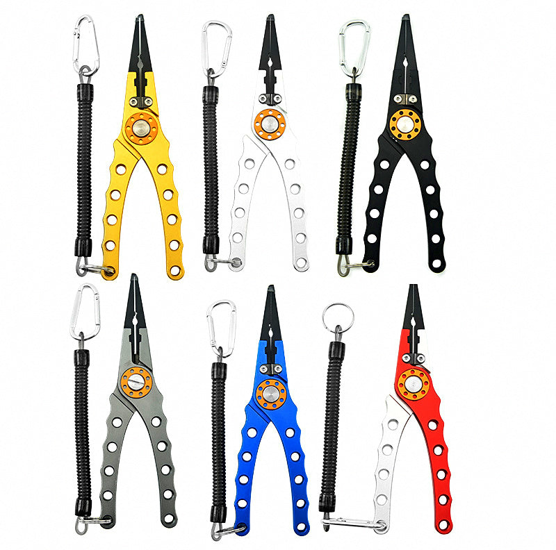 Aluminum Fishing Pliers, Long Nose Line Cutter & Split Ring Tool – product photo
