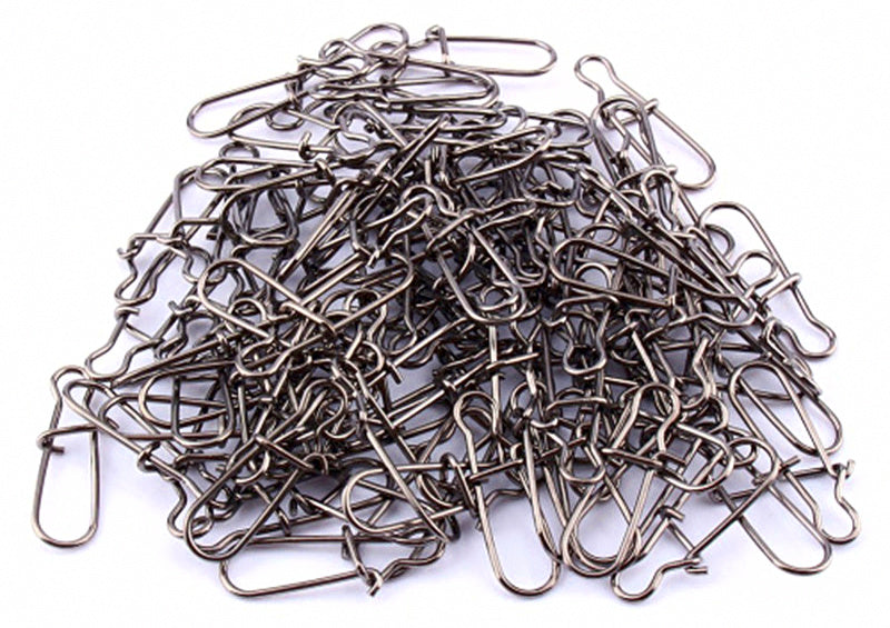 Stainless Steel Safety Pin Lure Connectors, Sizes #000–#8 – product photo