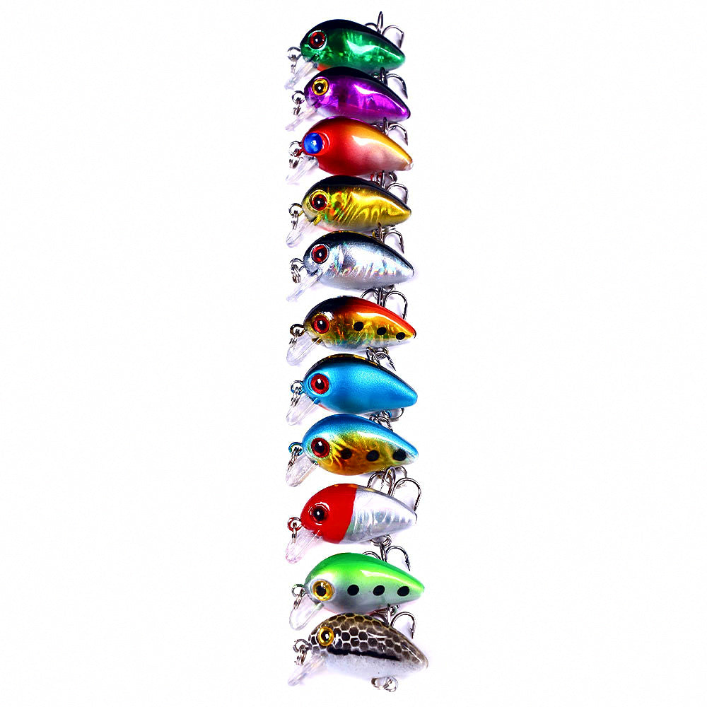 Minnow Hard Bait Fishing Lure, Assorted Style, 10 Colors – product photo