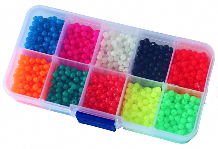 Glow Stopper Beads, Assorted Colors, 1000 pcs, 2.0 mm – product photo
