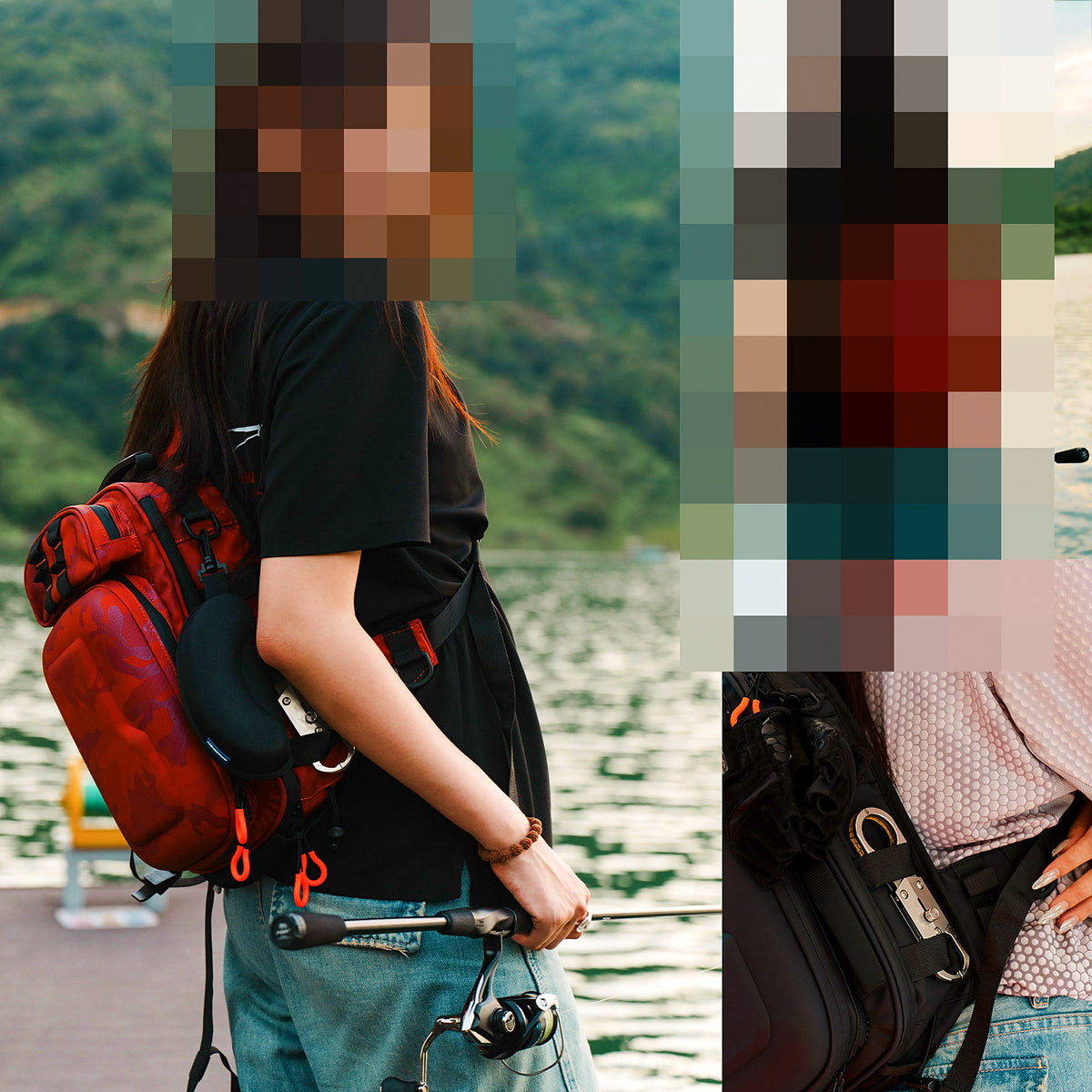 Waterproof Hard Shell Fishing Backpack / Sling Bag, Airtight – product photo