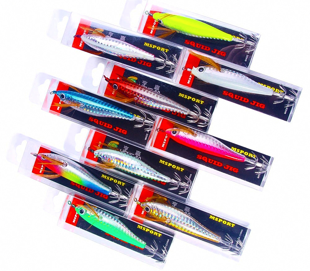 Glow Wooden Shrimp Squid Jig, 10 cm 9 g (0.3 oz) – product photo
