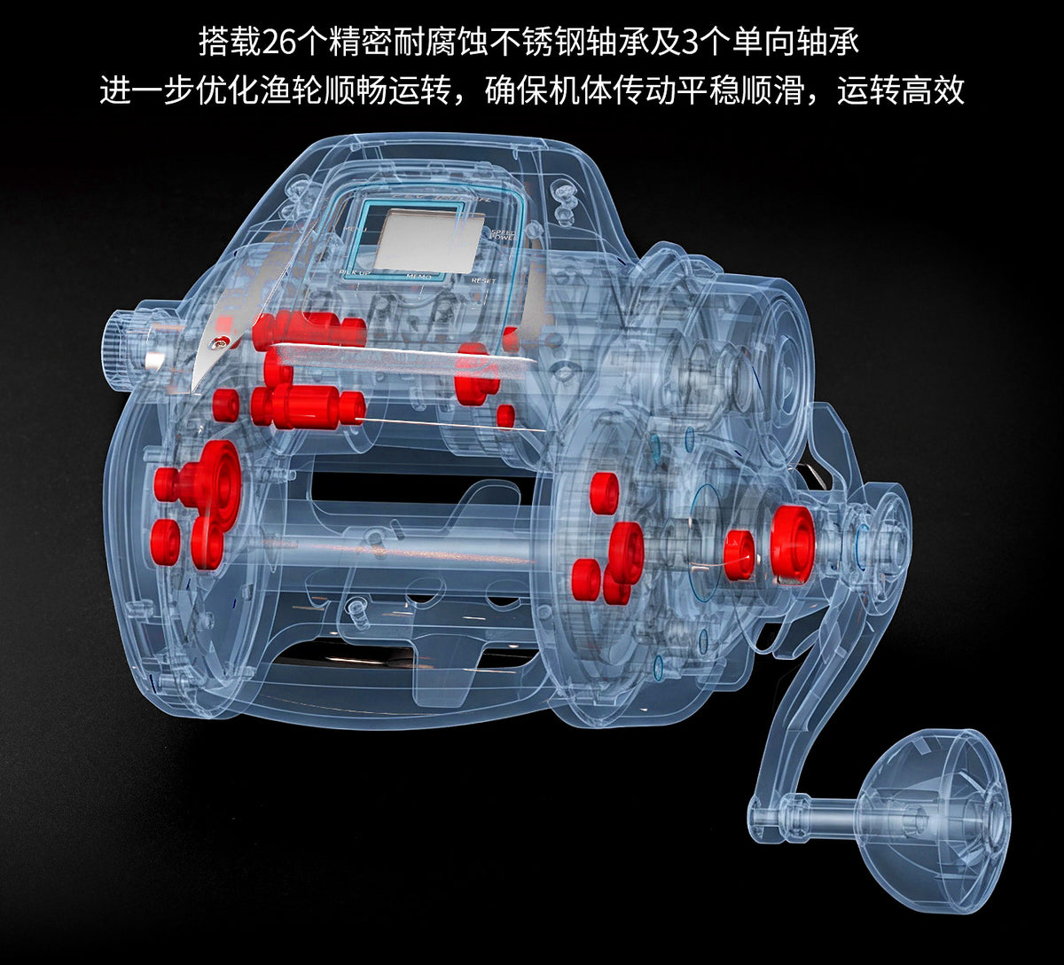 Electric Fishing Reel EEV 12000, Right Hand, Dual Speed – product photo