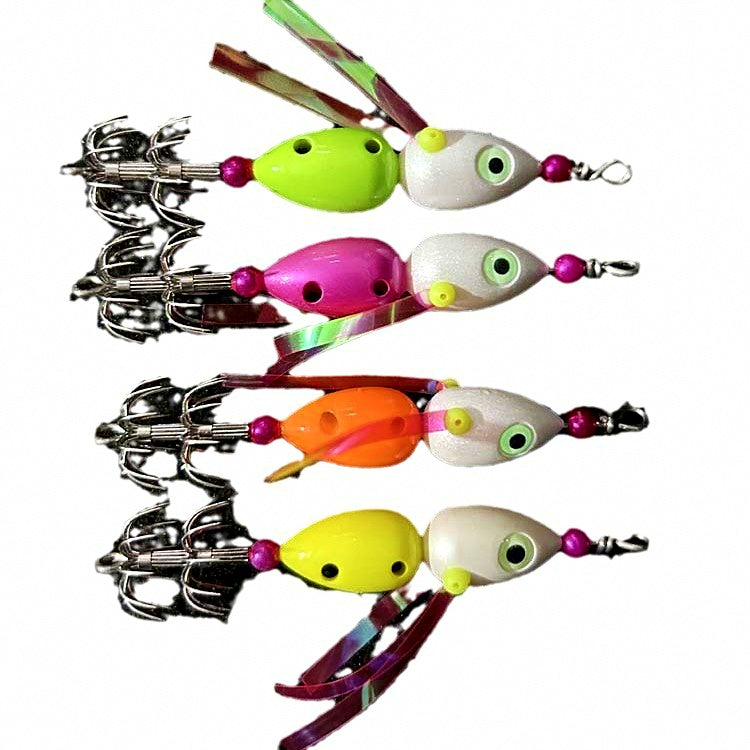 Squid Jig Rig, 20 Hooks, Size 16, UV & Glow, 2-Pack