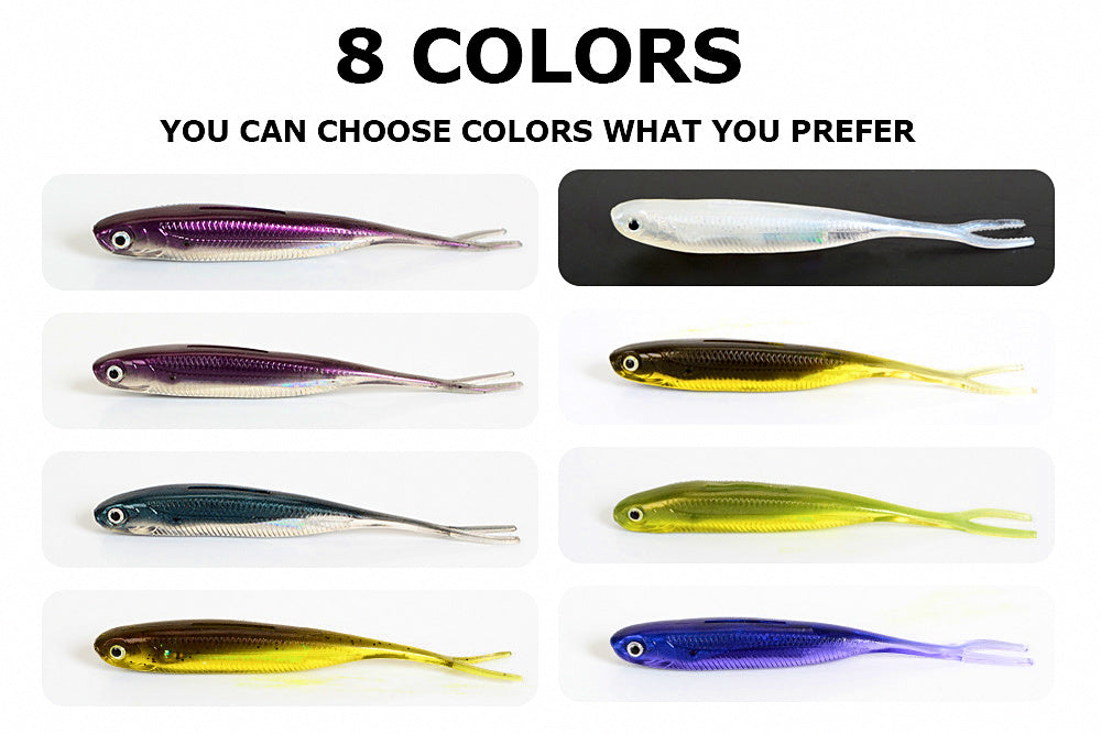 Forked Tail Soft Plastic Lures, 90 mm (3.5 in), 8-Pack – product photo