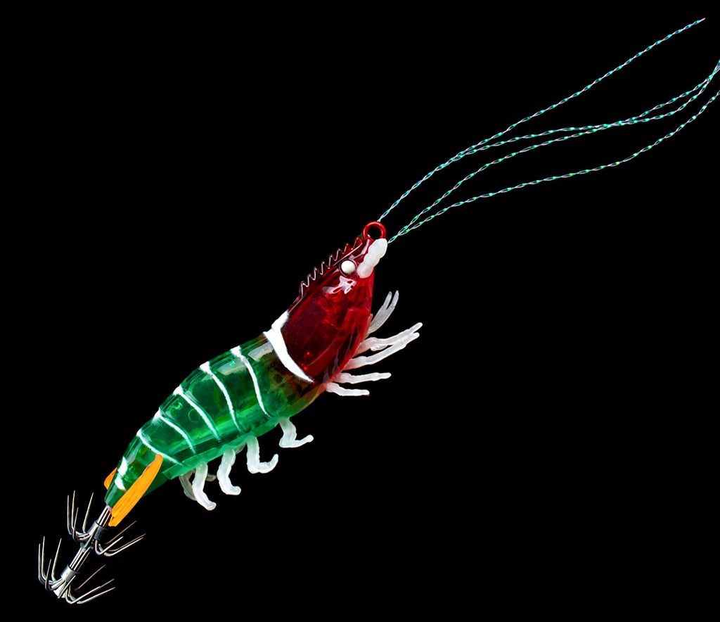 Glow Wooden Shrimp Squid Jig, 6 cm & 8 cm (2.4–3.1 in) – product photo