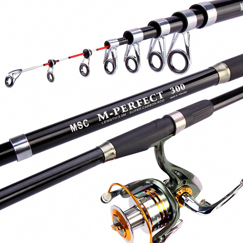 Soft Tip Carbon Rock Fishing Rod, 5-Section, 2.1–3.6 m (6.9–11.8 ft) – product photo