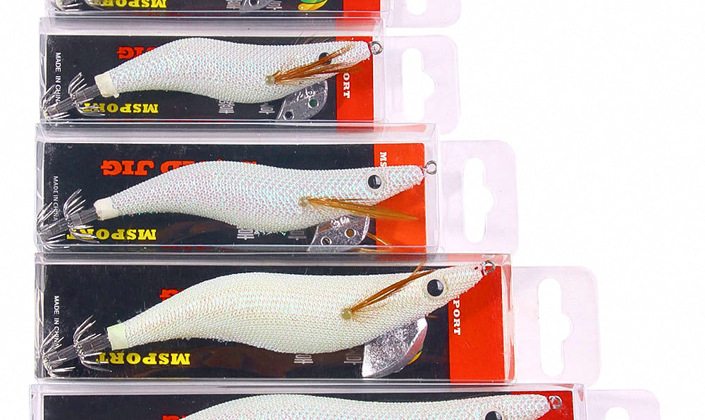 Glow Squid Jig, Wood Shrimp Lure, 8–15 cm (3.1–5.9 in) – product photo