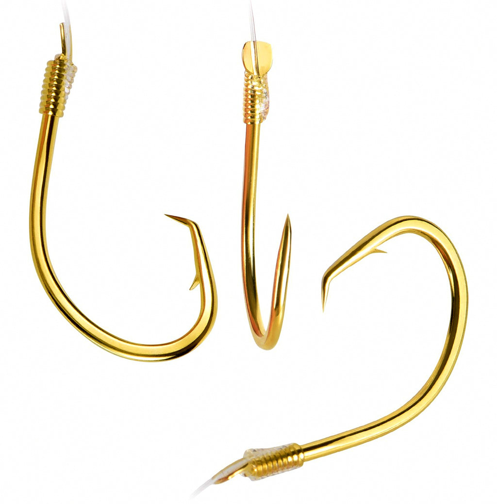 Eagle Beak Hooks, Snelled or Bare, Sizes 8–24