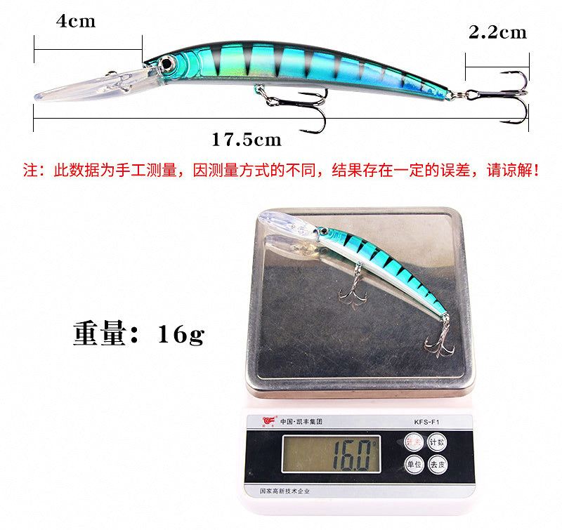 Long Lip Diving Minnow Lure, 15.3 cm (6 in) 16 g (0.56 oz) – product photo