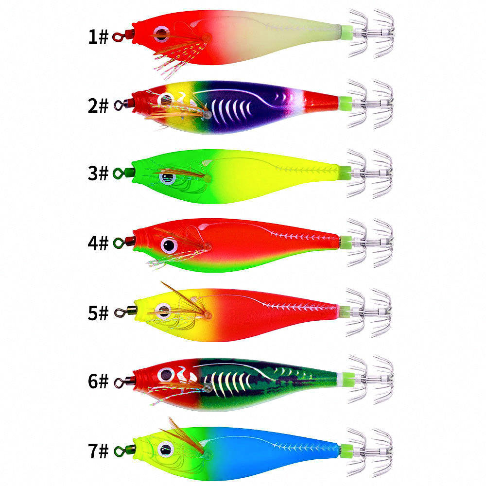 Glow Wood Shrimp Squid Jig, 9.5 cm, 10 g (0.35 oz)