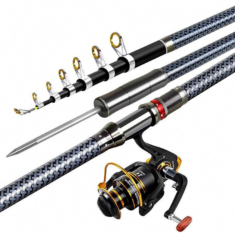 Extra-Hard Fiberglass Sea Rod & Reel Combo, 1.8–3.6 m (5.9–11.8 ft)