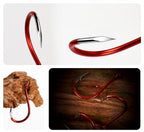 Red Barbed Offset Saltwater Hooks, Triangular Point – product photo