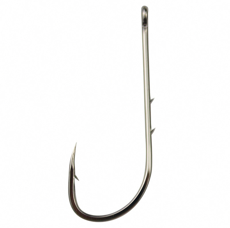 Long Shank Barbed Saltwater Hooks, Eyed, Bulk 50/100 pcs