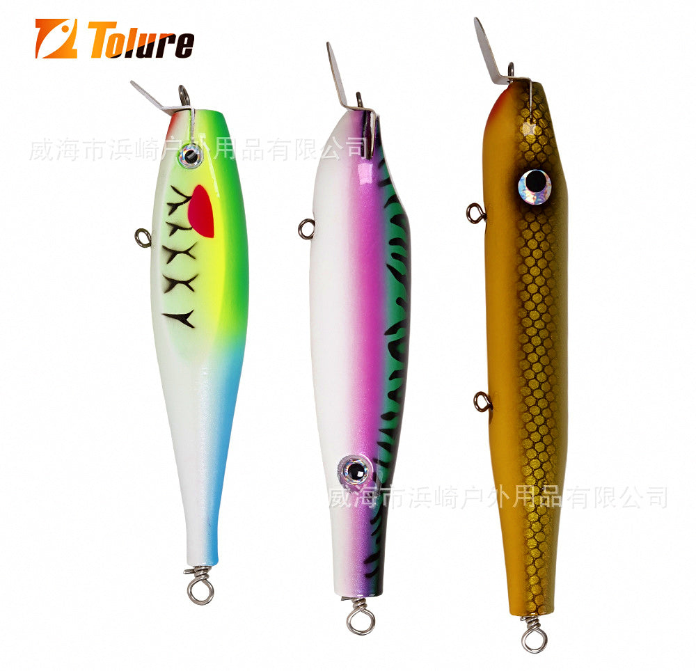 Wooden Deep Diving Minnow Trolling Lure, 75–98 g (2.6–3.5 oz) – product photo